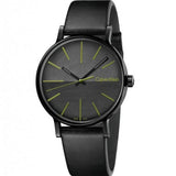 Calvin Klein Boost Black Dial Black Leather Strap Watch for Men - K7Y214CL Authentic Buy Shop Now