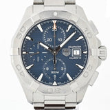 Tag Heuer Aquaracer Caliber 16 Automatic Chronograph Blue Dial Silver Steel Strap Watch for Men - CAY2112.BA0927 Authentic Buy Shop Now