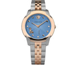 Versace Audrey Quartz Blue Dial Two Tone Steel Strap Watch for Women - VELR00619 Authentic Buy Shop Now