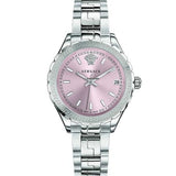 Versace Hellenyium Pink Dial Silver Steel Strap Watch for Women - V12010015 Authentic Buy Shop Now