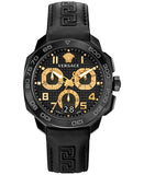 Versace Dylos Chronograph Black Dial Black Rubber Strap Watch for Men - VQC020015 Authentic Buy Shop Now