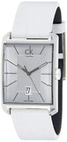 Calvin Klein Window White Dial White Leather Strap Watch for Men - K2M21120 Authentic Buy Shop Now