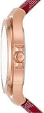 Michael Kors Lennox Three Hand Silver Dial Red Leather Strap Watch For Women - MK7308 Authentic Buy Shop Now