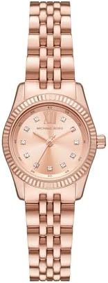 Michael Kors Lexington Three Hand Rose Gold Dial Rose Gold Steel Strap Watch For Women - MK4739 Authentic Buy Shop Now
