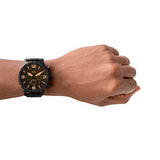 Fossil Nate Chrongraph Ion Plated Black Dial Black Steel Strap Watch for Men - JR1356 Authentic Buy Shop Now