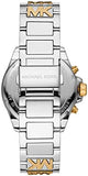 Michael Kors Wren Chronograph Crystals Silver Two Tone Steel Strap Watch for Women - MK6953 Authentic Buy Shop Now
