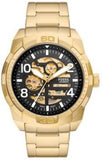 Fossil Bronson Automatic Skeleton Black Dial Gold Steel Strap Watch for Men - ME3257 Authentic Buy Shop Now