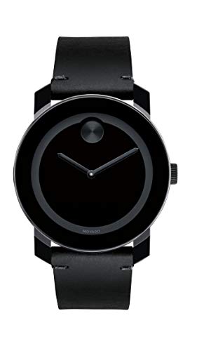 Movado Bold Black Dial Black Leather Strap Watch For Men - 3600306 Authentic Buy Shop Now