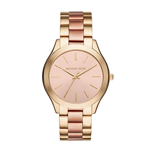 Michael Kors Slim Runway Pink Dial Two Tone Steel Strap Watch for Women - MK3493 Authentic Buy Shop Now