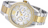 Fossil Riley White Dial Two Tone Steel Strap Watch for Women - ES3204 Authentic Buy Shop Now