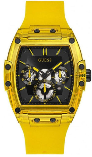 Guess Phoenix Multi Function Black Dial Yellow Rubber Strap Watch for Men - GW0203G6 Authentic Buy Shop Now