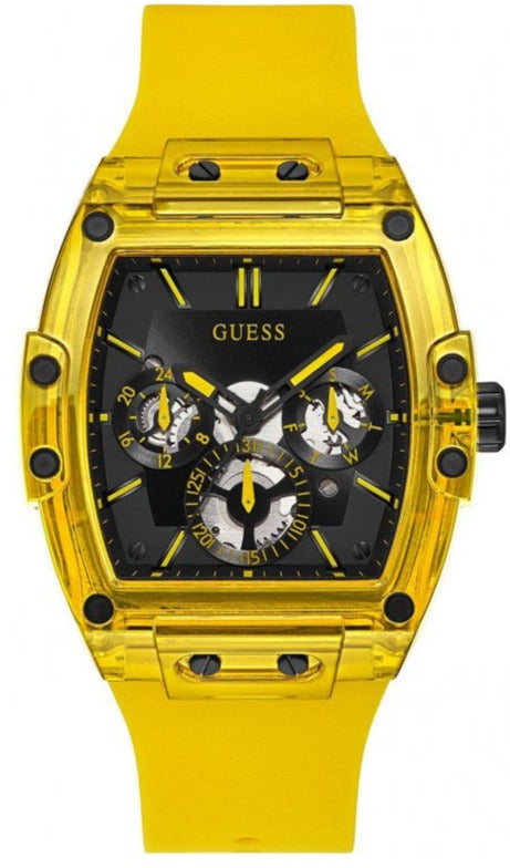 Guess Phoenix Multi Function Black Dial Yellow Rubber Strap Watch for Men - GW0203G6 Authentic Buy Shop Now