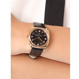 Marc Jacobs Mandy Black Dial Black Leather Strap Watch for Women - MJ1565 Authentic Buy Shop Now