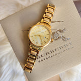 Burberry The Classic Champagne Dial Gold Steel Strap Watch for Women - BU10109 Authentic Buy Shop Now