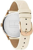 Tommy Hilfiger Brooke Quartz White Dial Cream Leather Strap Watch for Women - 1782022 Authentic Buy Shop Now