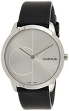 Calvin Klein Minimal Silver Dial Black Leather Strap Watch for Men - K3M211CY Authentic Buy Shop Now