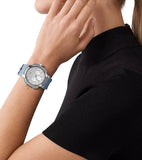 Michael Kors Sidney Multifunction Crystals Silver Dial Blue Rubber Strap Watch for Women - MK7220 Authentic Buy Shop Now
