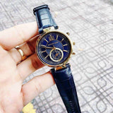 Michael Kors Sawyer Blue Dial Blue Leather Strap Watch for Women - MK2425 Authentic Buy Shop Now