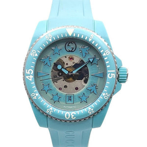 Gucci Dive Automatic Green Dial Green Rubber Strap Unisex Watch - YA136344 Authentic Buy Shop Now