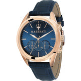 Maserati Traguardo Chronograph Blue Dial Blue Leather Strap Watch for Men - R8871612015 Authentic Buy Shop Now