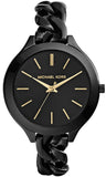 Michael Kors Slim Runway Black Dial Black Steel Strap Watch for Women - MK3317 Authentic Buy Shop Now