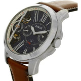 Fossil Grant Twist Multifunction Blue Dial Brown Leather Strap Watch for Men - ME1161 Authentic Buy Shop Now