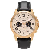 Fossil Grant Chronograph White Dial Black Leather Strap Watch for Men - FS5272 Authentic Buy Shop Now