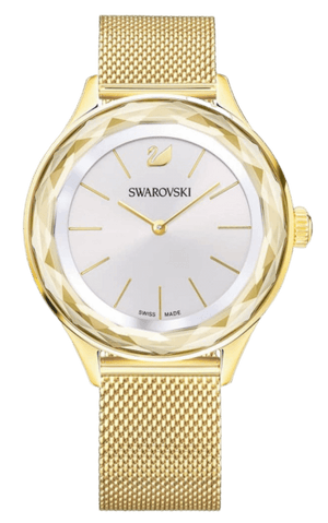Swarovski Octea Nova Silver Dial Gold Mesh Bracelet Watch for Women - 5430417 Authentic Buy Shop Now