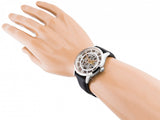 Fossil Townsman Automatic Skeleton Silver Dial Black Leather Strap Watch for Men - ME3041 Authentic Buy Shop Now