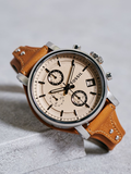 Fossil Original Boyfriend Sport Chronograph Beige Dial Brown Leather Strap Watch for Women - ES4046 Authentic Buy Shop Now