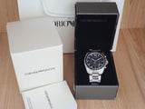Emporio Armani Sigma Chronograph Black Dial Silver Steel Strap Watch For Men - AR6098 Authentic Buy Shop Now