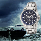 Maserati Successo Chronograph Blue Dial Silver Steel Strap Watch For Men - R8873621002 Authentic Buy Shop Now