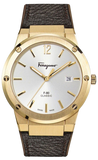 Salvatore Ferragamo F-80 Classic White Dial Brown Leather Strap Watch for Men - SFDT00819 Authentic Buy Shop Now