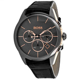 Hugo Boss Onyx Grey Dial Black Leather Strap Watch for Men - 1513366 Authentic Buy Shop Now