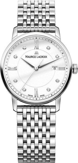 Maurice Lacroix Eliros Date White Dial Silver Steel Strap Watch for Women - EL1094-SS002-150-1 Authentic Buy Shop Now