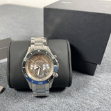 Marc Jacobs Rock Chronograph Mother of Pearl Grey Dial Silver Steel Strap Watch for Women - MBM3250 Authentic Buy Shop Now