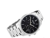 Hugo Boss Commander Black Dial Silver Steel Strap Watch for Men - 1513433 Authentic Buy Shop Now