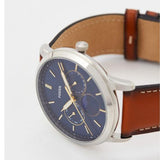 Fossil Neutra Minimalist Moonphase Blue Dial Brown Leather Strap Watch for Men - FS5903 Authentic Buy Shop Now