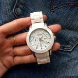 Fossil Ceramic White Dial White Ceramic Strap Watch for Women - CE1002 Authentic Buy Shop Now