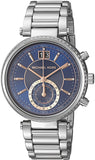 Michael Kors Sawyer Navy Blue Dial Silver Steel Strap Watch for Women - MK6224 Authentic Buy Shop Now