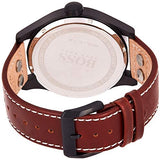 Hugo Boss Aeroliner Day Date Black Dial Brown Leather Strap Watch For Men - HB1513079 Authentic Buy Shop Now