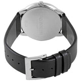Calvin Klein Minimal Diamonds Black Dial Black Leather Strap Watch for Men - K3M211CS Authentic Buy Shop Now