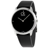 Calvin Klein Minimal Diamonds Black Dial Black Leather Strap Watch for Men - K3M211CS Authentic Buy Shop Now