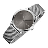 Calvin Klein Minimal Black Dial Silver Mesh Bracelet Watch for Women - K3M22123 Authentic Buy Shop Now