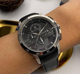 Maserati Ingegno Chronograph Black Dial Black Leather Strap Watch For Men - R8871619004 Authentic Buy Shop Now