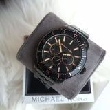 Michael Kors Cunningham Chronograph Black Dial Black Steel Strap Watch For Men - MK7157 Authentic Buy Shop Now