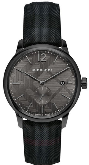 Burberry The Classic Round Horseferry Black Dial Black Leather Strap Watch for Men - BU10010 Authentic Buy Shop Now