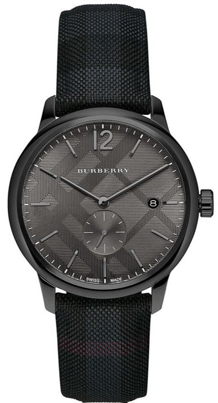 Burberry The Classic Round Horseferry Black Dial Black Leather Strap Watch for Men - BU10010 Authentic Buy Shop Now