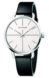 Calvin Klein Even Silver Dial Black Leather Strap Watch for Men - K7B211CY Authentic Buy Shop Now