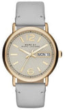 Marc Jacobs Fergus Grey Dial Grey Leather Strap Watch for Women - MBM8654 Authentic Buy Shop Now